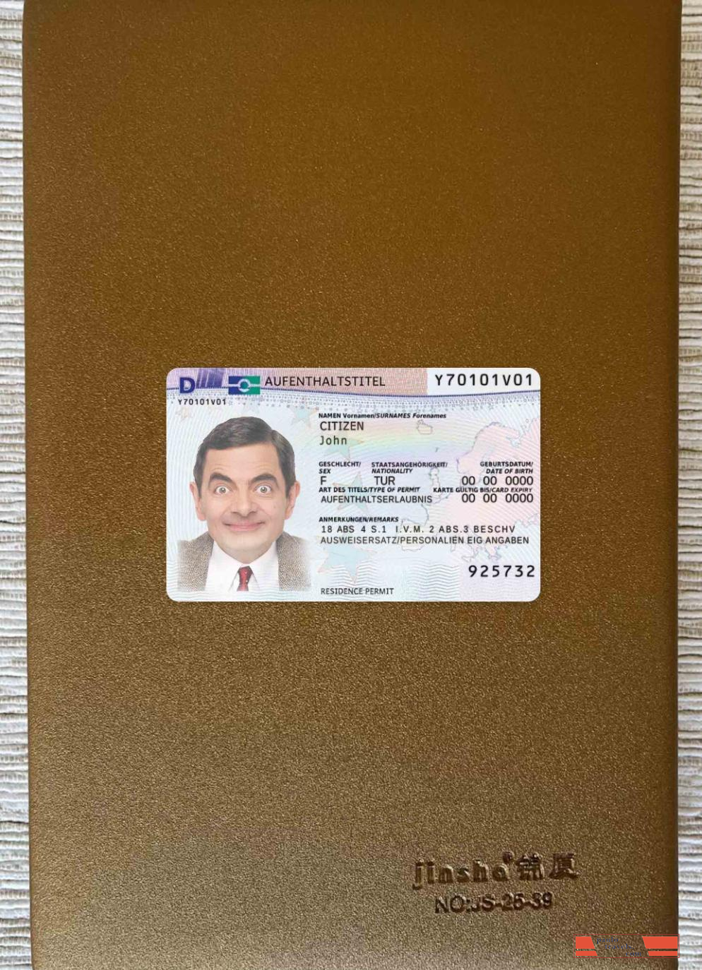 Germany residence permit 2011 present photolook FRONT PSD template